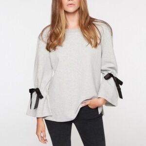 Sanctuary “Tierney” Ribbon Tie Sleeve Lightweight Sweatshirt